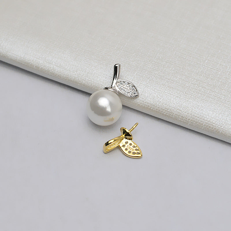 Wholesale Apple Leaves Pearl Pendant Settings-S925 Sterling Silver - Feliz Pearl 