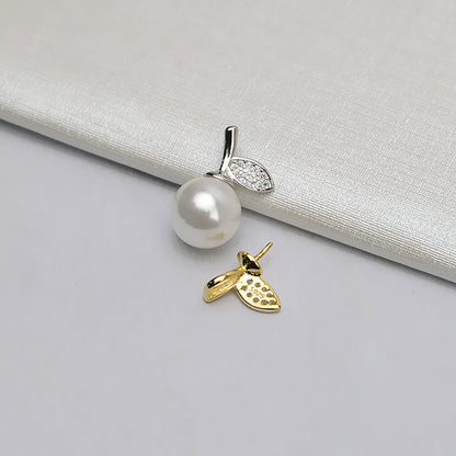 Wholesale Apple Leaves Pearl Pendant Settings-S925 Sterling Silver - Feliz Pearl 