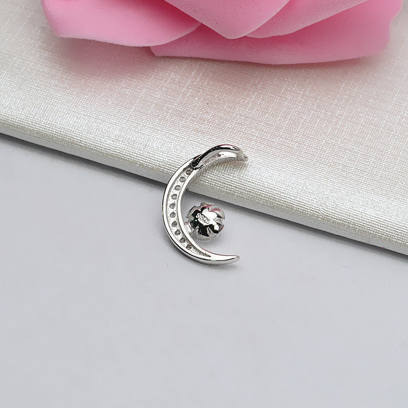 Chic Moon Pearl Pendant Setting-S925 Sterling Silver - Feliz Pearl 