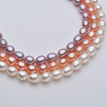 7-8mm AAA Freshwater Rice Pearl Necklace - Feliz Pearl 