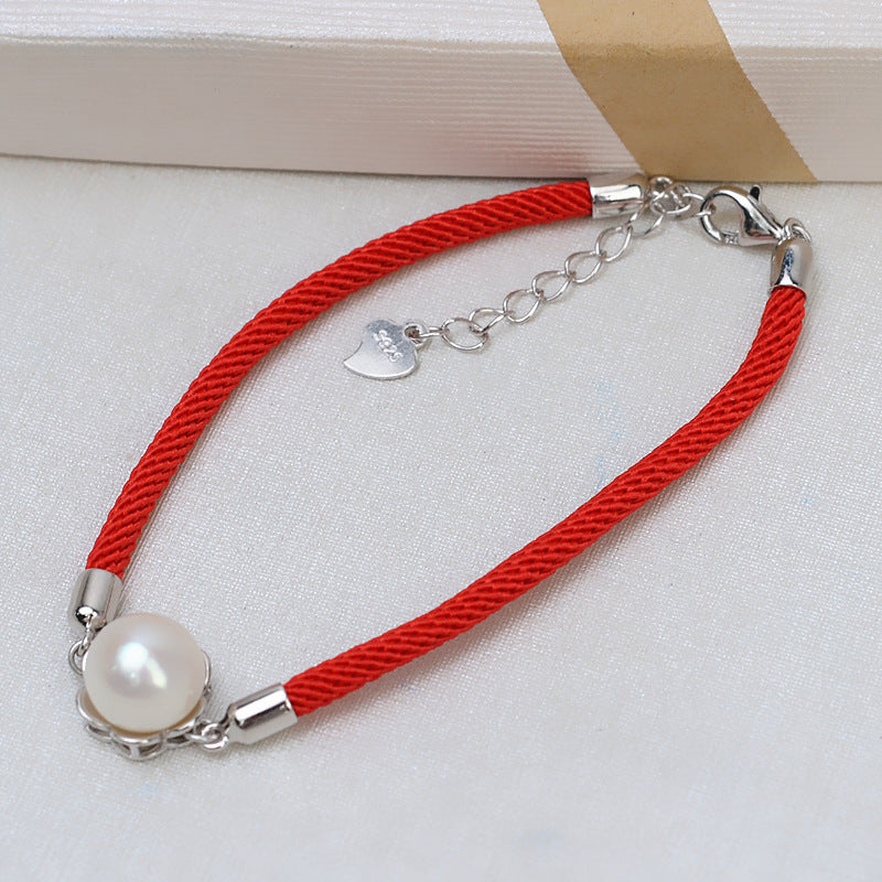 Red Rope Pearl Bracelet Setting-Pearl Jewelry Diy Settings - Feliz Pearl 