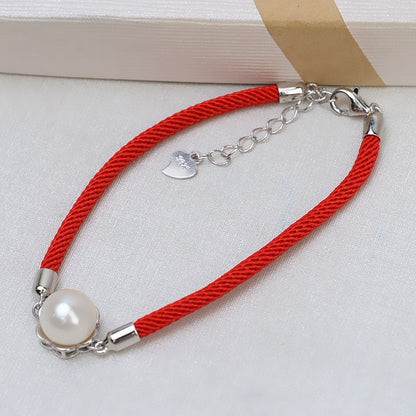 Red Rope Pearl Bracelet Setting-Pearl Jewelry Diy Settings - Feliz Pearl 