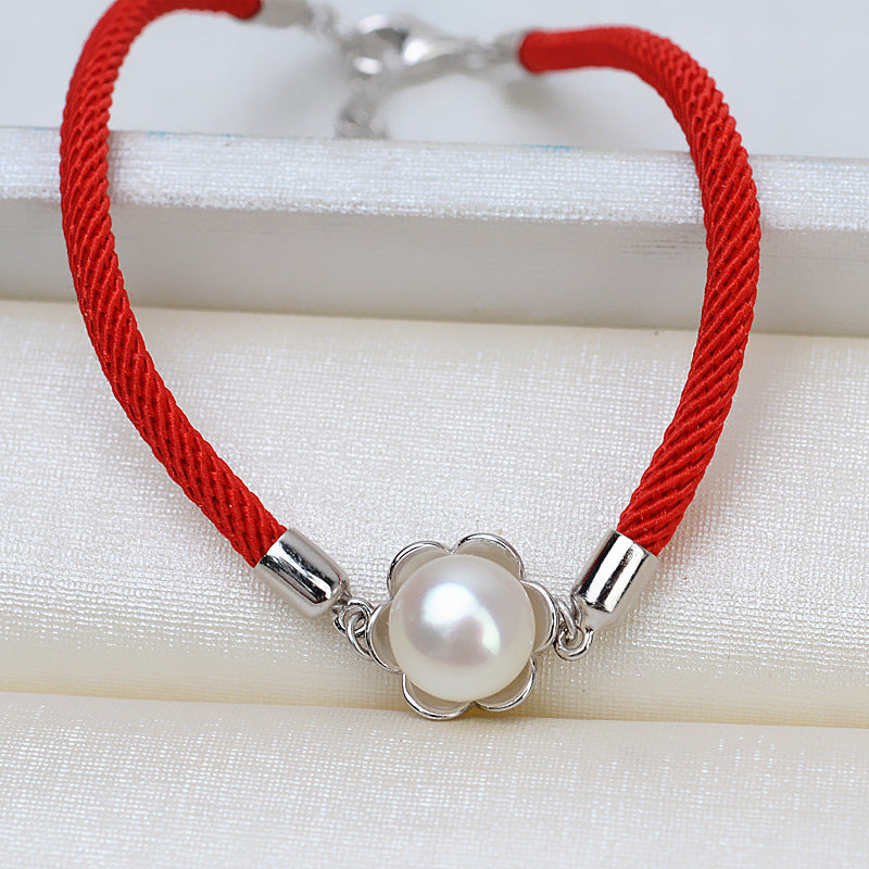 Red Rope Pearl Bracelet Setting-Pearl Jewelry Diy Settings - Feliz Pearl 