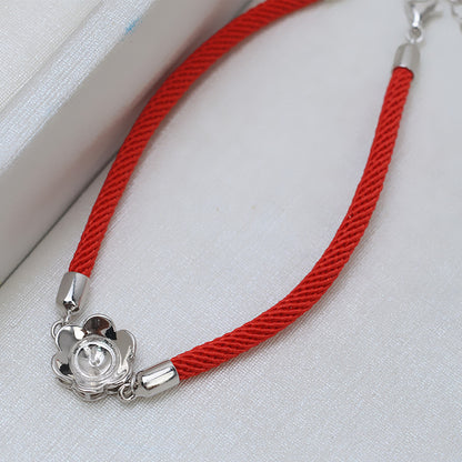 Red Rope Pearl Bracelet Setting-Pearl Jewelry Diy Settings - Feliz Pearl 