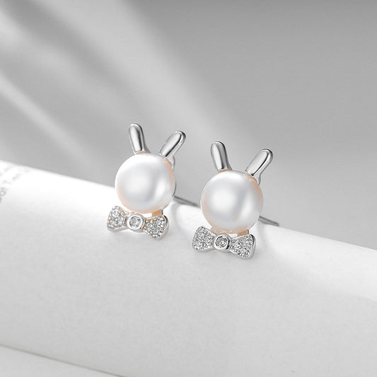 Mr. Bunny Pearl Earring Setting-Silver DIY Jewelry Settings Seller - Feliz Pearl 