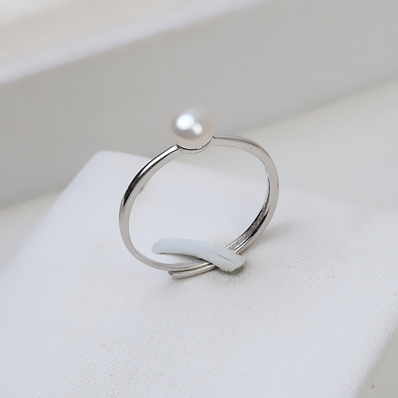 Classic Daily Design S925 Sterling Silver Pearl Ring Settings - Feliz Pearl 