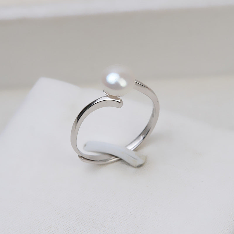 Minimalist S925 Sterling Silver Daily Pearl Ring Mountings - Feliz Pearl 