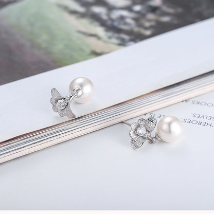 Silver Flower Pearl Earring Setting-DIY Jewelry Setting - Feliz Pearl 