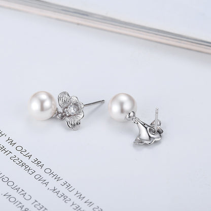 Silver Flower Pearl Earring Setting-DIY Jewelry Setting - Feliz Pearl 