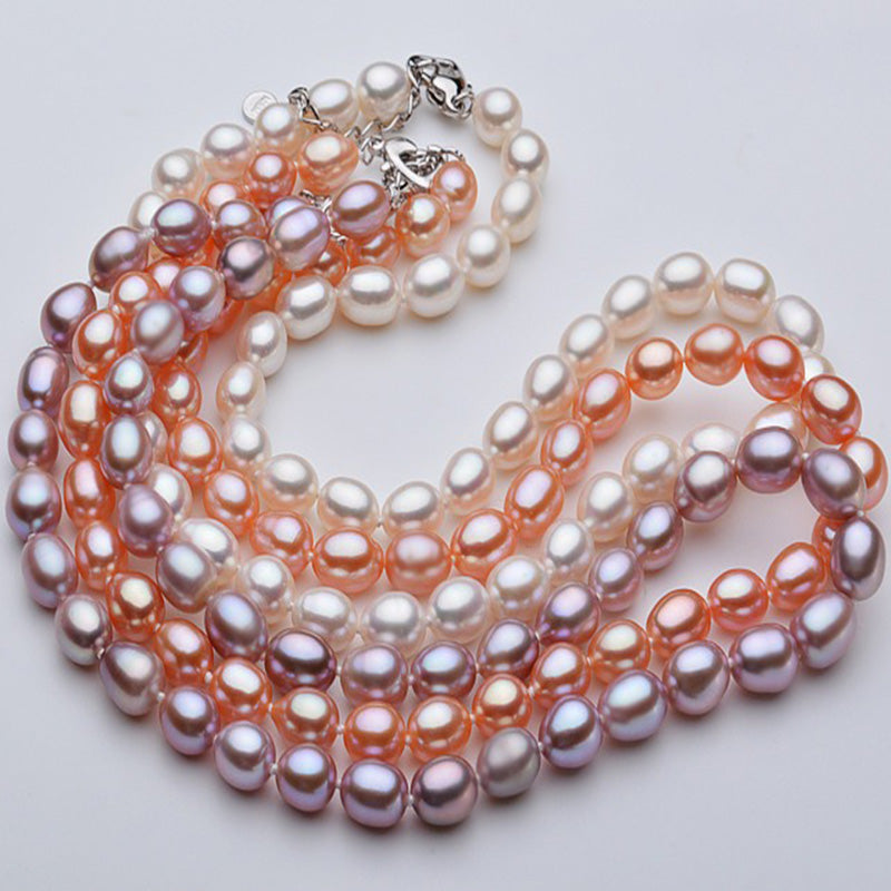 7-8mm AAA Freshwater Rice Pearl Necklace - Feliz Pearl 