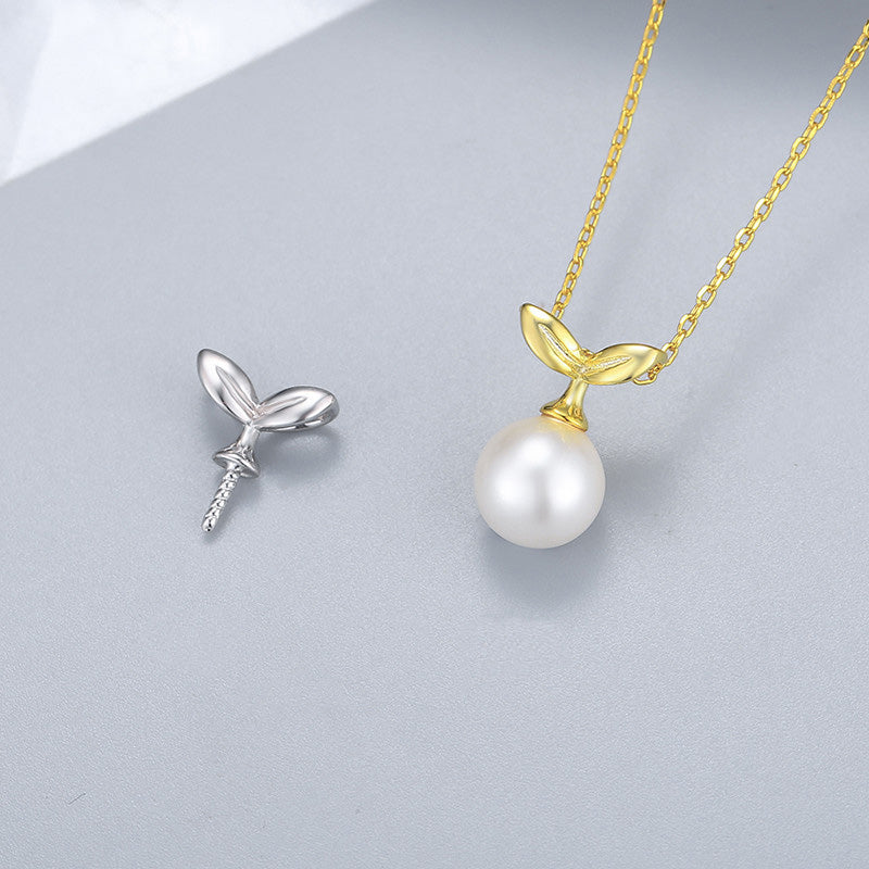 Minimalist Sprouts Pearl Pendant Setting-Pearl Jewelry Supplier - Feliz Pearl 