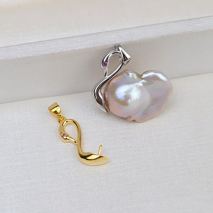 Swan Baroque Pearl Pendant Setting- S925 Sterling Silver - Feliz Pearl 