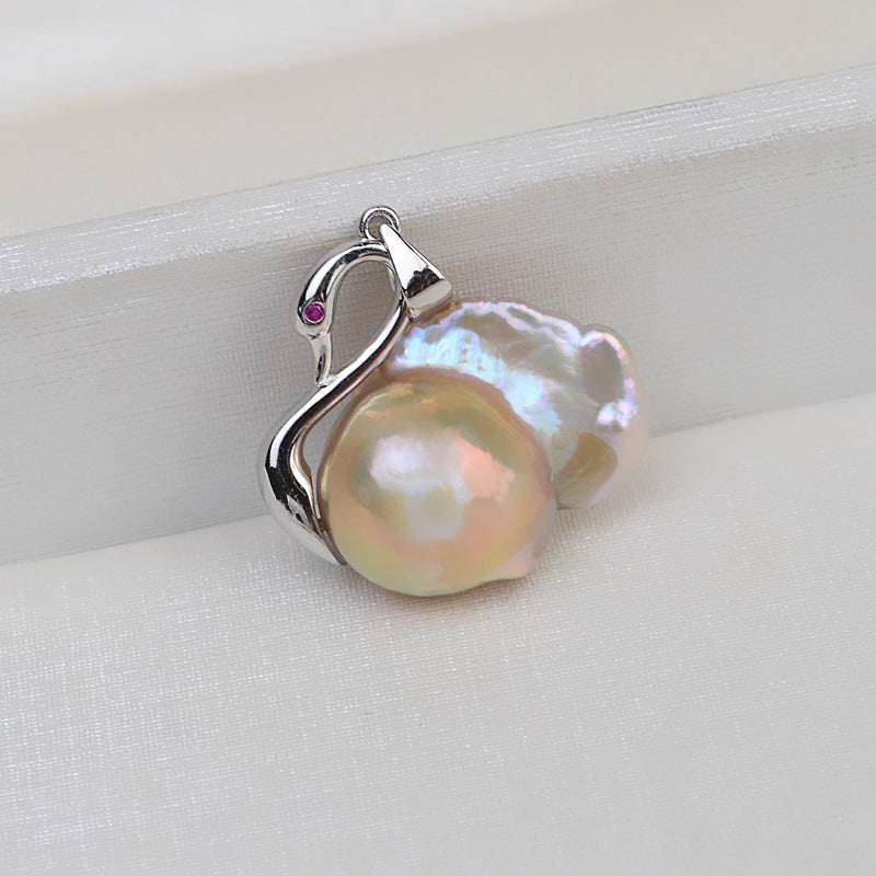 Swan Baroque Pearl Pendant Setting- S925 Sterling Silver - Feliz Pearl 