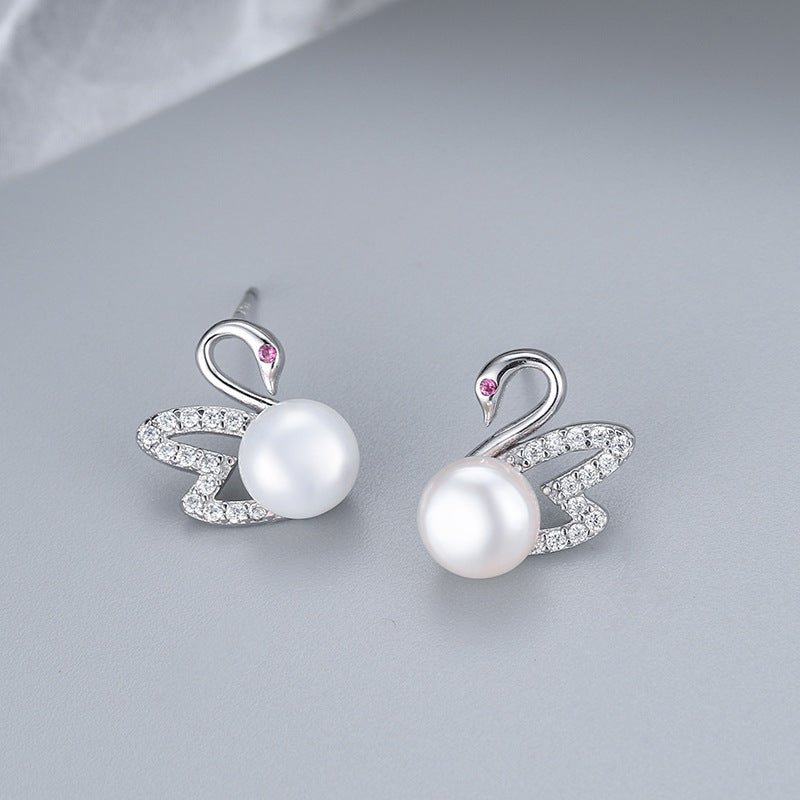 DIY Sterling Silver Swan Pearl Earring Setting-Feliz Pearl - Feliz Pearl 