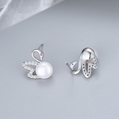 DIY Sterling Silver Swan Pearl Earring Setting-Feliz Pearl - Feliz Pearl 