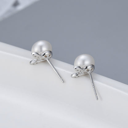 Cubic Zirconia Cute Rabbit Ear Pearl Earring Settings - Feliz Pearl 