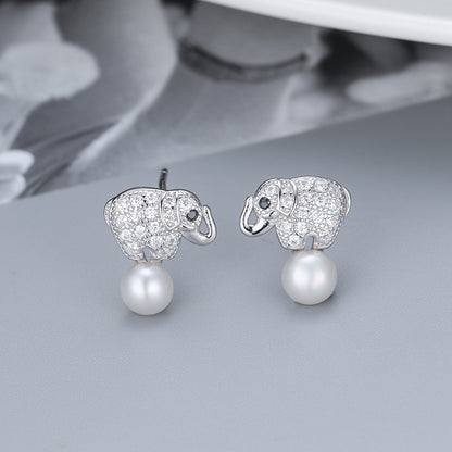 Cute Elephant Pearl Earring Setting-Jewelry Setting Wholesale - Feliz Pearl 