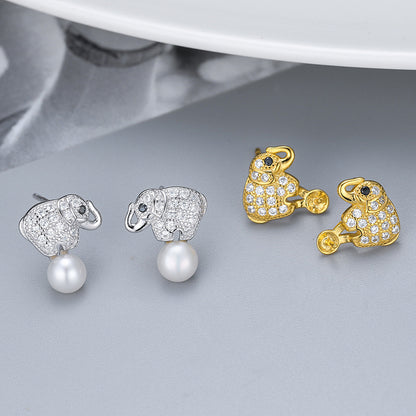 Cute Elephant Pearl Earring Setting-Jewelry Setting Wholesale - Feliz Pearl 