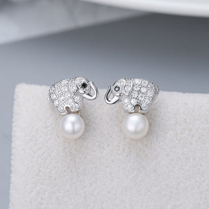 Cute Elephant Pearl Earring Setting-Jewelry Setting Wholesale - Feliz Pearl 