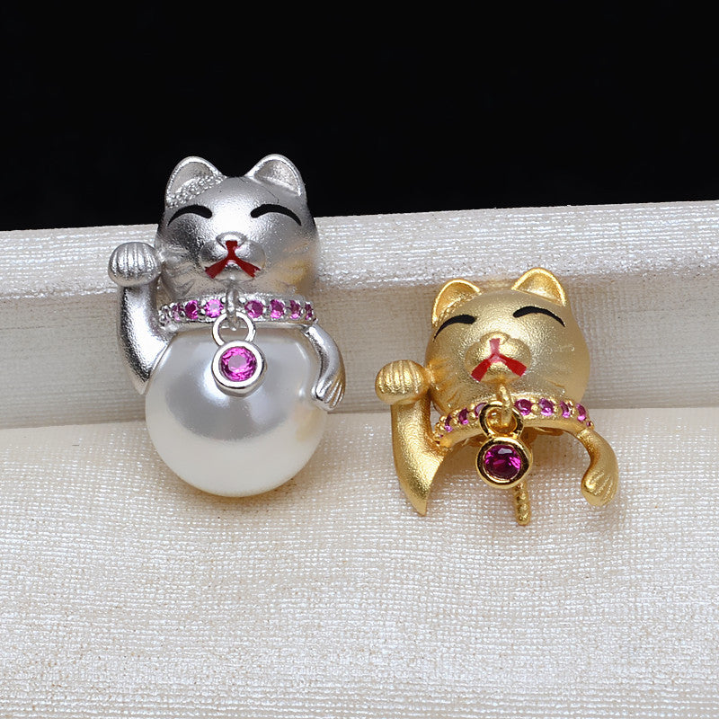 Wholesale Lucky Cat Pearl Pendant Setting- Feliz Pearl - Feliz Pearl 