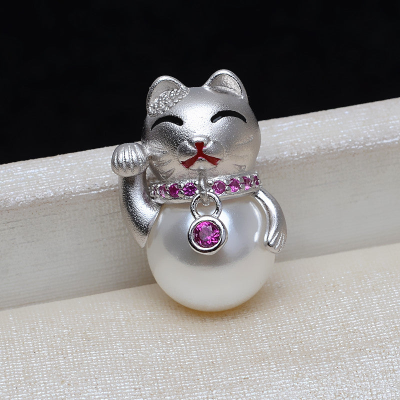 Wholesale Lucky Cat Pearl Pendant Setting- Feliz Pearl - Feliz Pearl 