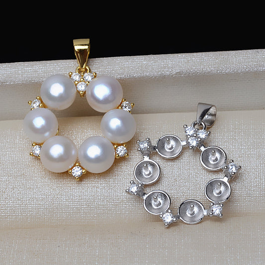 Wholesale Floral Pearl Pendant Setting-S925 Silver - Feliz Pearl 