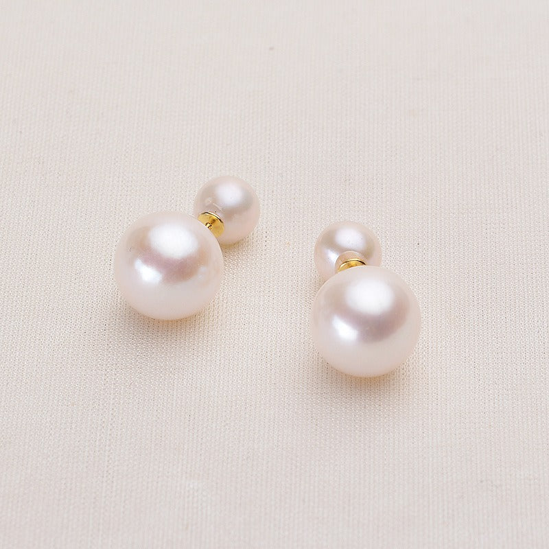 Classic Double Pearls Pearl Stud Earring - Feliz Pearl 