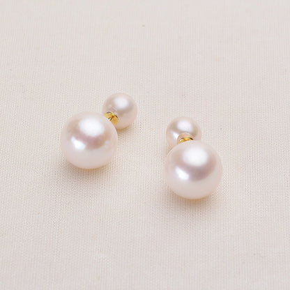 Classic Double Pearls Pearl Stud Earring - Feliz Pearl 