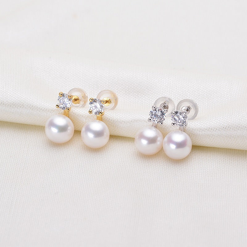 Perfect Round Freshwater Pearl Stud Earring - Feliz Pearl 