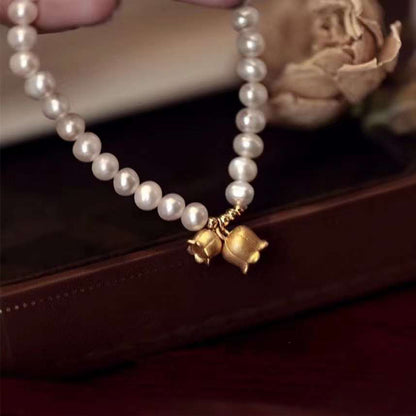 Bell Orchid 4-5mm Authentic Pearl Bracelet - Feliz Pearl 