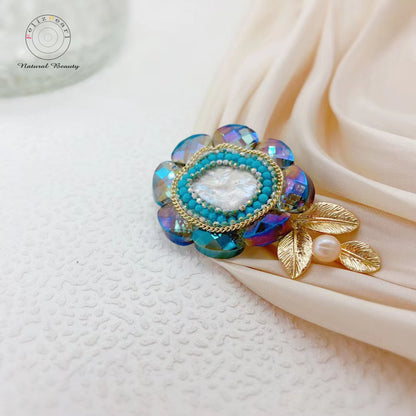 Treatment Turquoise Baroque Pearl Brooch - Feliz Pearl 