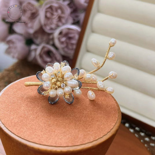 Flower Love. Handmade Pearl Brooch - Feliz Pearl 