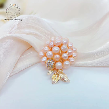 Handmade Floral Freshwater Pearl Brooch - Feliz Pearl 