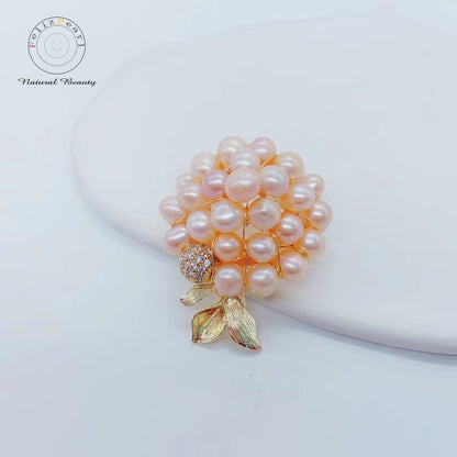 Handmade Floral Freshwater Pearl Brooch - Feliz Pearl 