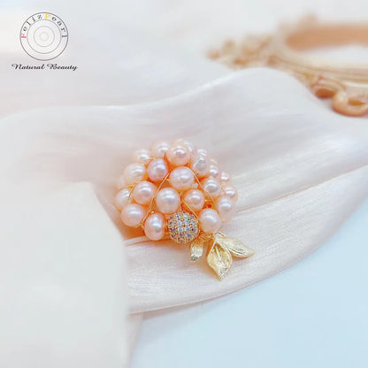 Handmade Floral Freshwater Pearl Brooch - Feliz Pearl 