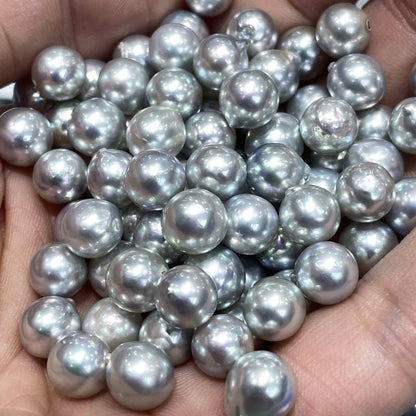 8-9mm Silver Grey Japanese Akoya Loose Pearls Wholesale - Feliz Pearl 