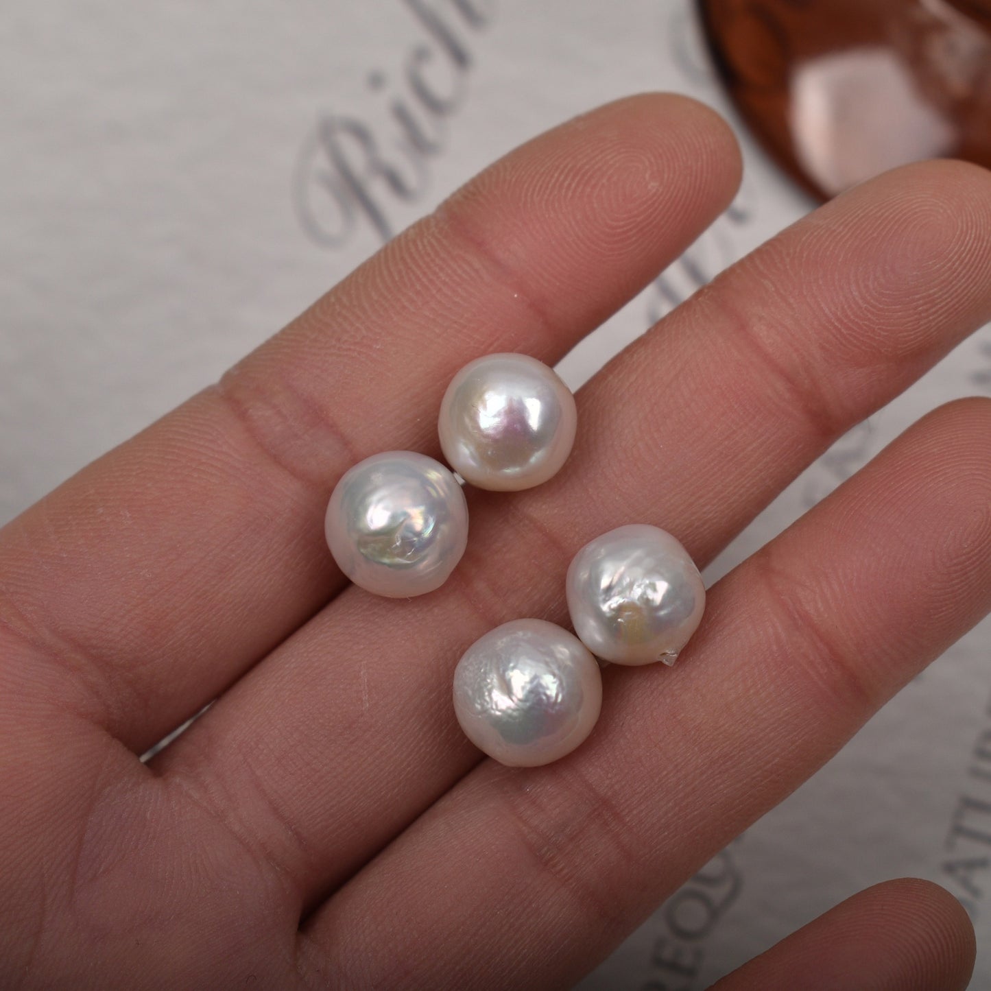 White Edison Baroque Stud Pearl Earring - Feliz Pearl 