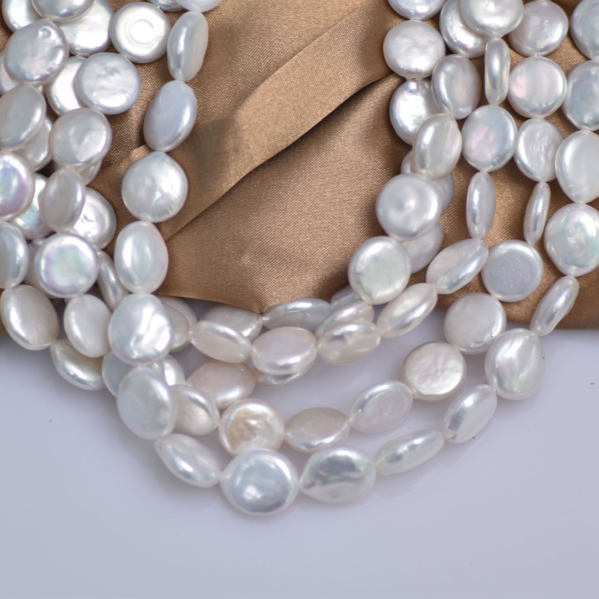 Cultured freshwater coin baroque pearls