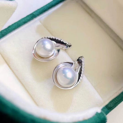 Silver Conch Pearl Earring Settings-Feliz Pearl - Feliz Pearl 