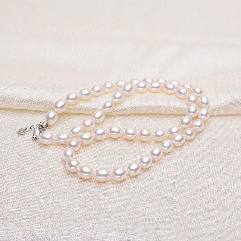 7-8mm High Luster Drop Shape Freshwater Pearl Necklace - Feliz Pearl 