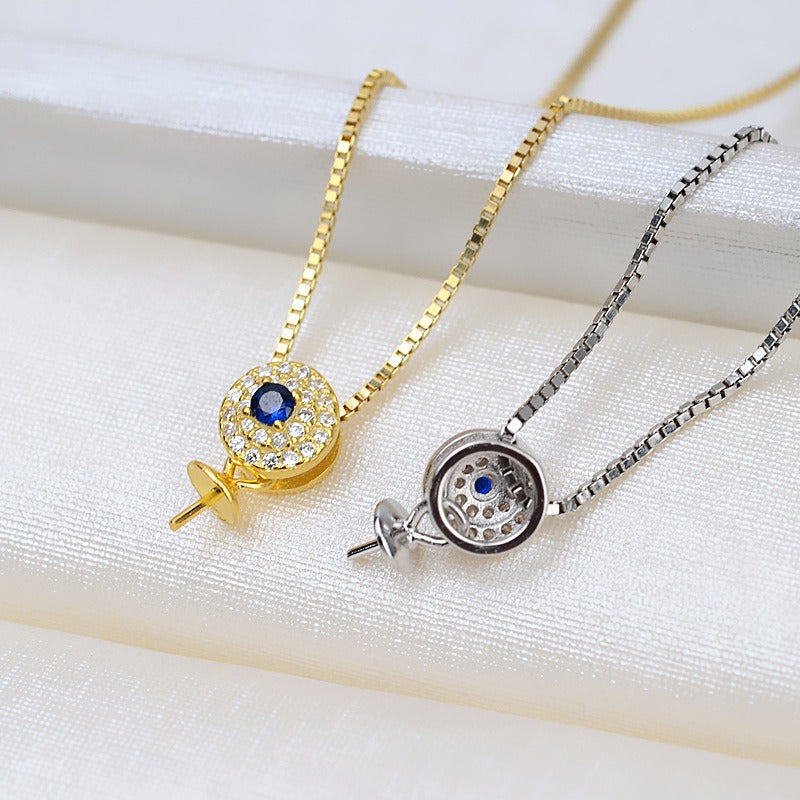 Wholesale Blue CZ Pearl Pendant Setting-Feliz Pearl - Feliz Pearl 