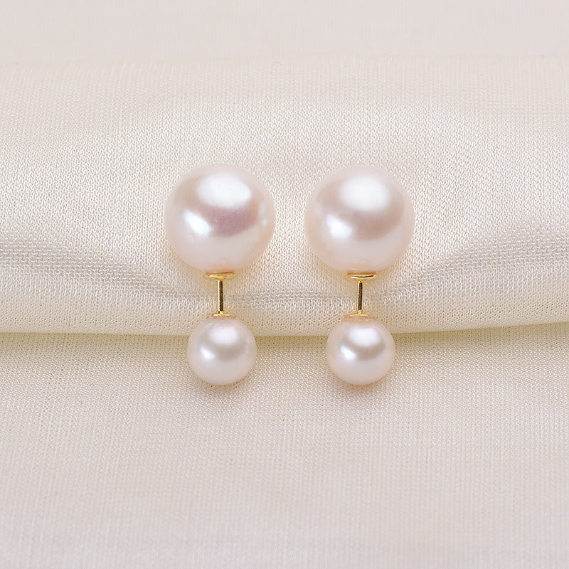 Classic Double Pearls Pearl Stud Earring - Feliz Pearl 