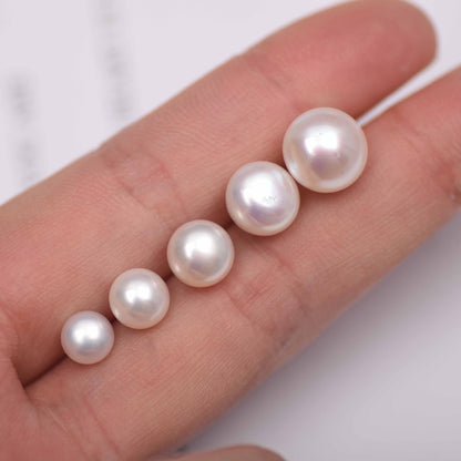 Freshwater Button Pearl Stud Earrings - Feliz Pearl 