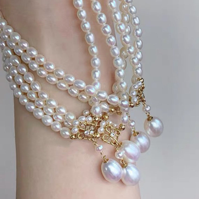 Vintage 4-5mm Freshwater Rice Pearl Choker - Feliz Pearl 