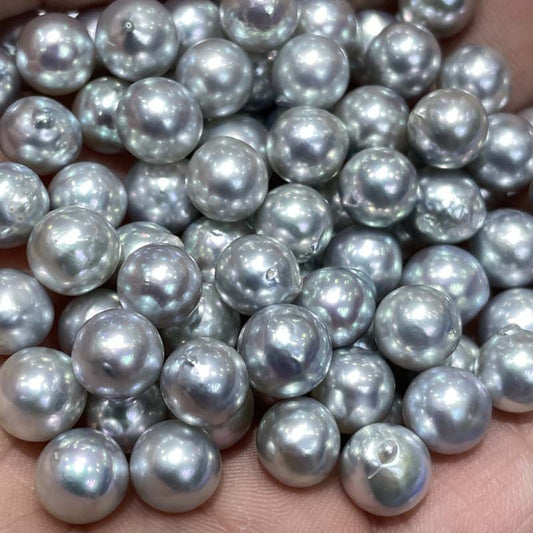 8-9mm Silver Grey Japanese Akoya Loose Pearls Wholesale - Feliz Pearl 