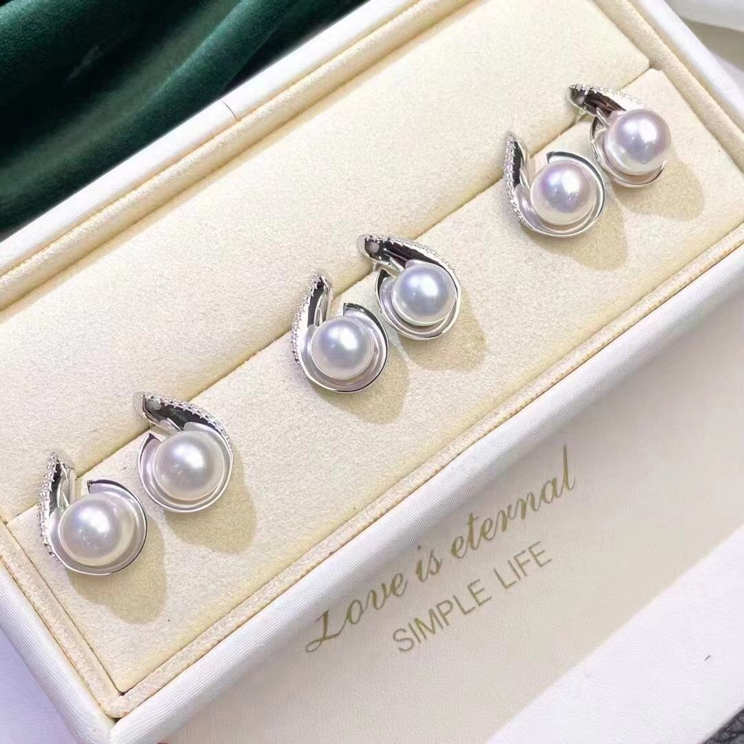 Silver Conch Pearl Earring Settings-Feliz Pearl - Feliz Pearl 