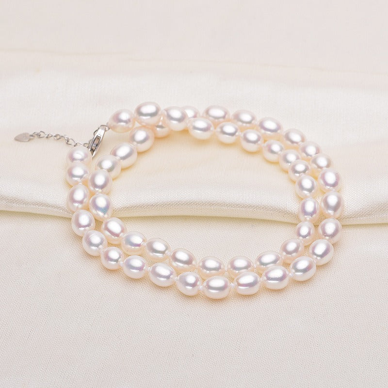 7-8mm High Luster Drop Shape Freshwater Pearl Necklace - Feliz Pearl 