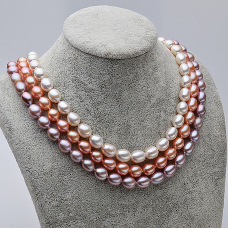 7-8mm AAA Freshwater Rice Pearl Necklace - Feliz Pearl 