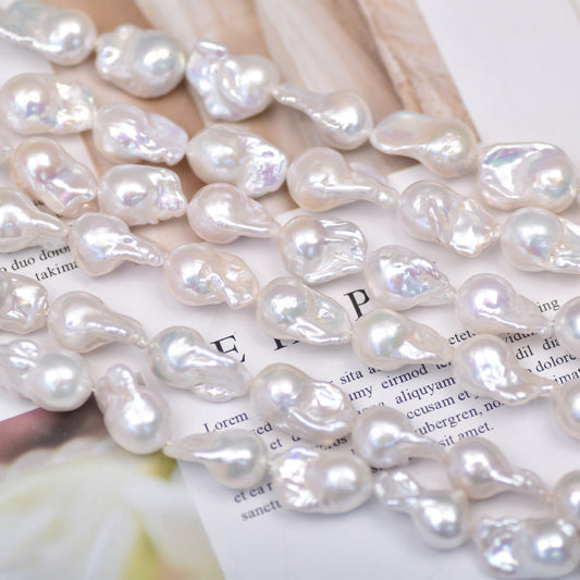 White edison baroque pearl strand