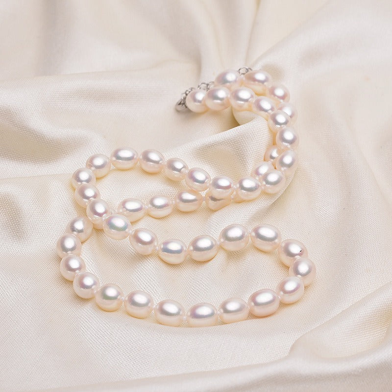 7-8mm High Luster Drop Shape Freshwater Pearl Necklace - Feliz Pearl 